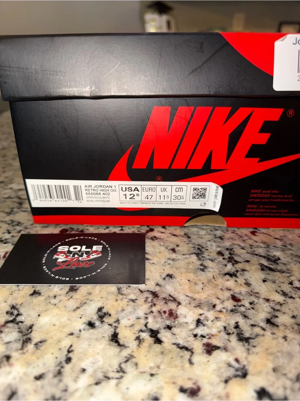 Size 12.5 Jordan 1 Retro OG High Hyper Royal SKU 555088-402 Brand New